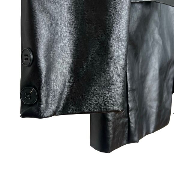 Princess Polly NWOT Jocelyn Faux Leather Single Button Blazer Black Size XS/S - Picture 7 of 11